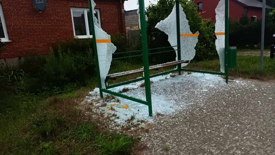 Sprawcy dewastacji wiat przystankowych ujęci 