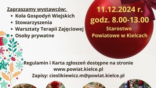 Starostwo Powiatowe w Kielcach zaprasza na Kiermasz Bożonarodzeniowy