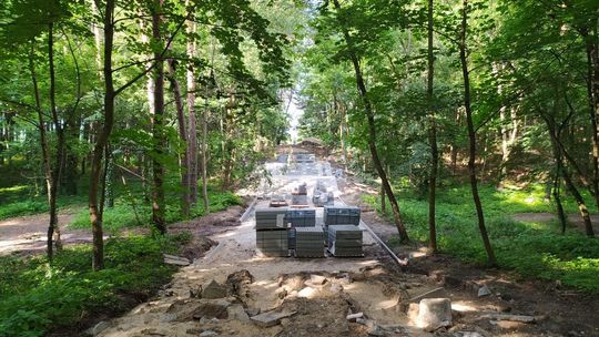 Trwa remont schodów w kieleckim Parku Baranowskim