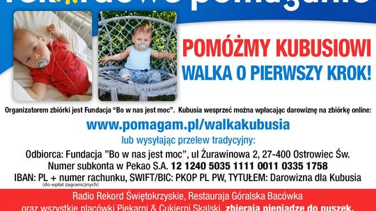 Trwa zbiórka pieniędzy na rehabilitację Kubusia z Ćmielowa