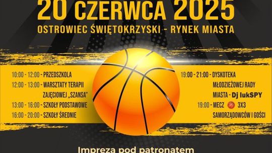 Turniej koszykówki na ostrowieckim rynku 