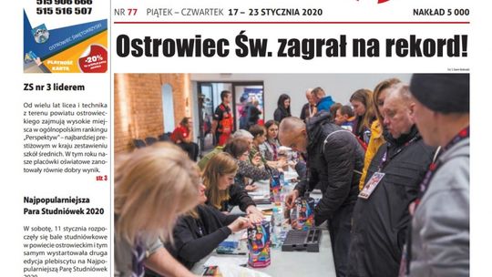 Tygodnik "Świętokrzyskie 7 Dni" nr 77 z 17.01.2020 Tygodnik "Świętokrzyskie 7 Dni" nr 77 z 17.01.2020