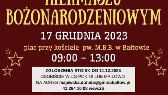 W Bałtowie odbędzie się świąteczny kiermasz