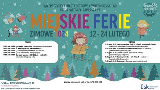 W czasie ferii dzieci nie będą się nudzić 
 