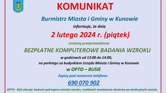 W Kunowie będzie bezpłatne badanie wzroku 