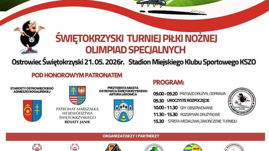 W Ostrowcu odbędzie się Świętokrzyski Turniej Piłki Nożnej Olimpiad Specjalnych