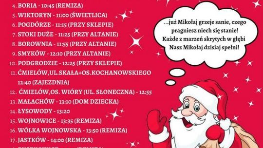 W tym roku Święty Mikołaj odwiedzi gminę Ćmielów trzykrotnie