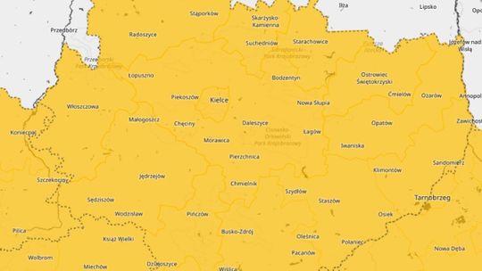 Województwo świętokrzyskie na żółto. IMGW ostrzega przed marznącymi opadami