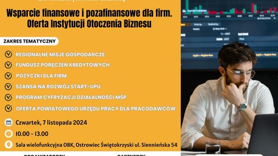 Wsparcie finansowe i pozafinansowe dla ostrowieckich przedsiębiorców 