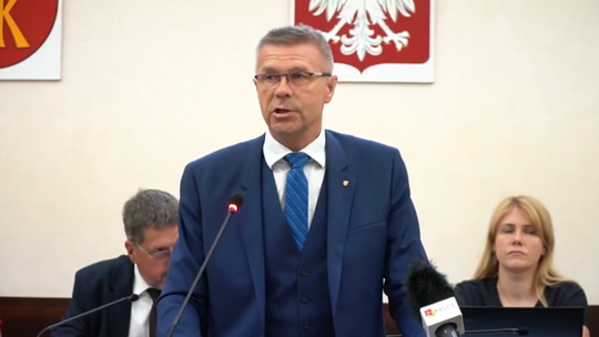 Wystąpienie prezydenta Kielc, Bogdana Wenty, podczas sesji absolutoryjnej