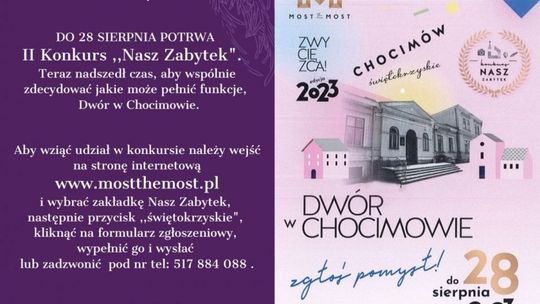 Zabytkowy dworek w Chocimowie będzie dla mieszkańców 