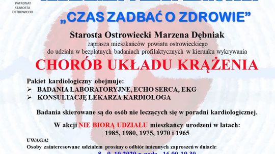 Zadbaj o swoje serce i zapisz się na bezpłatne badania