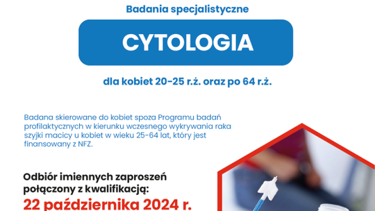 Zaproszenie na badania cytologiczne w ramach Akademii Pełnej Zdrowia