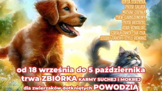 Zbiórka karmy dla zwierząt z terenów powodziowych i koncert “Pełna Micha”