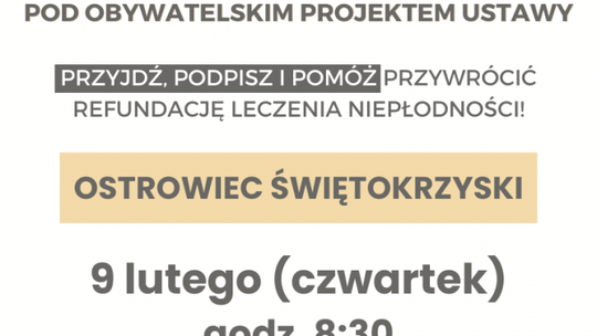 Zbiórka podpisów pod projektem finasowania in vitro
