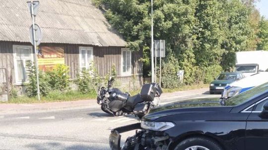 Zderzenie motocykla z osobówką w Łagowie