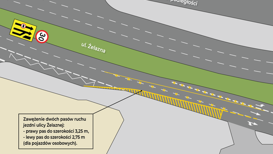 Zmiany na ul. Żelaznej. W poniedziałek rozpocznie się budowa windy przy tunelu pod dworcem PKP