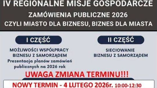 Zmieniono datę Regionalnych Misji Gsopodarczych