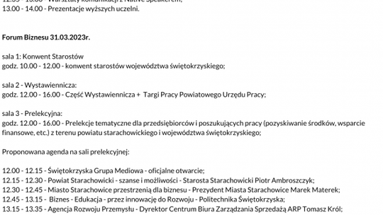 Znamy agendę Targów Edukacji i Biznesu w Starachowicach