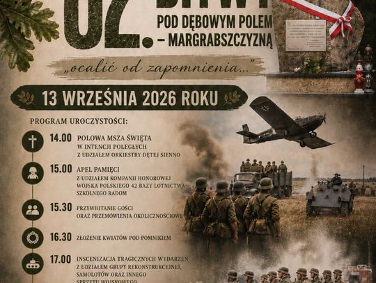 82. rocznica bitwy pod Dębowym Polem. W Siennie uczczą pamięć tragicznych wydarzeń
