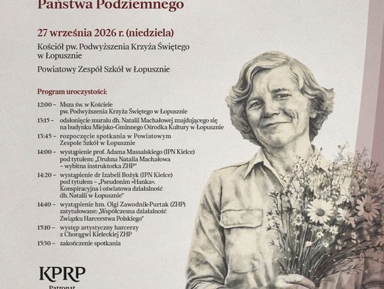 Druhna Natalia Machałowa upamiętniona w Łopusznie. Odsłonięcie muralu w Dniu Polskiego Państwa Podziemnego