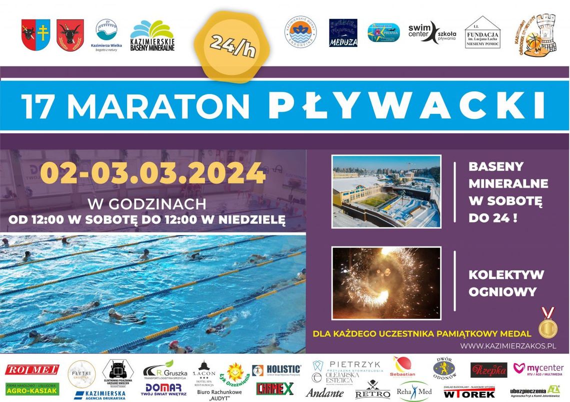 24-godzinny maraton pływacki w Kazimierzy Wielkiej 