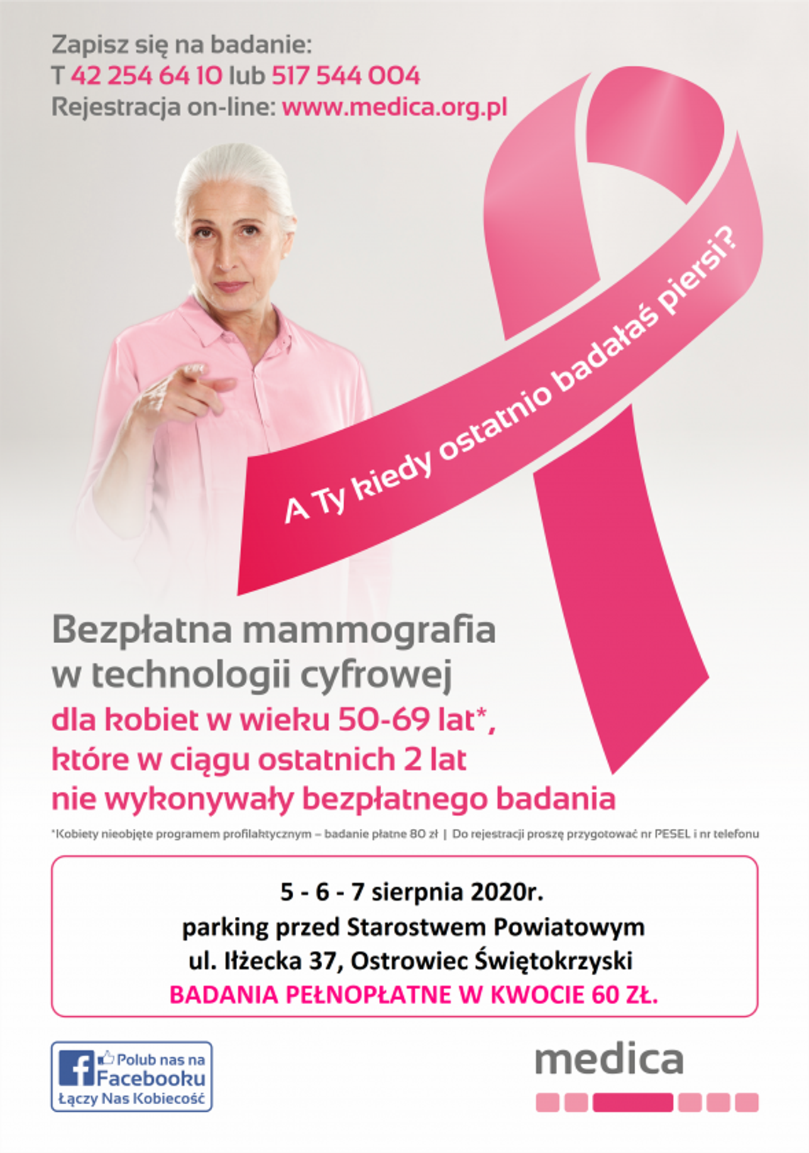 A Ty kiedy ostatnio badałaś piersi? Taka okazja nadarzy się w sierpniu. Skorzystaj! 