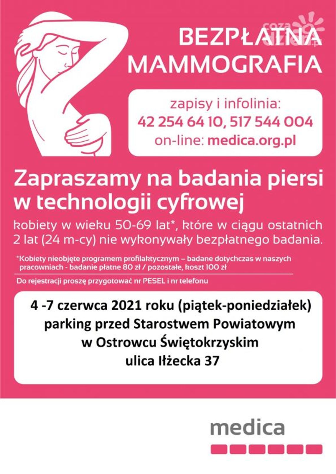 Bezpłatne badania mammograficzne