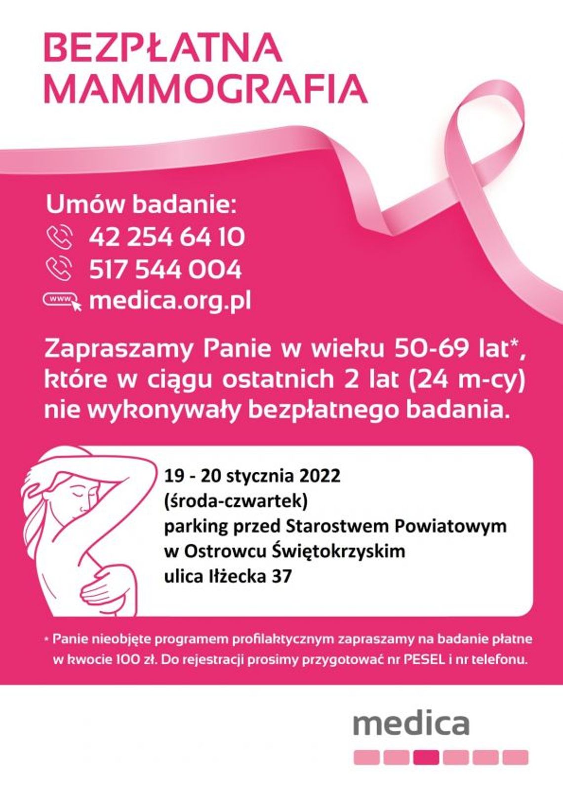 Bezpłatne badania mammograficzne 