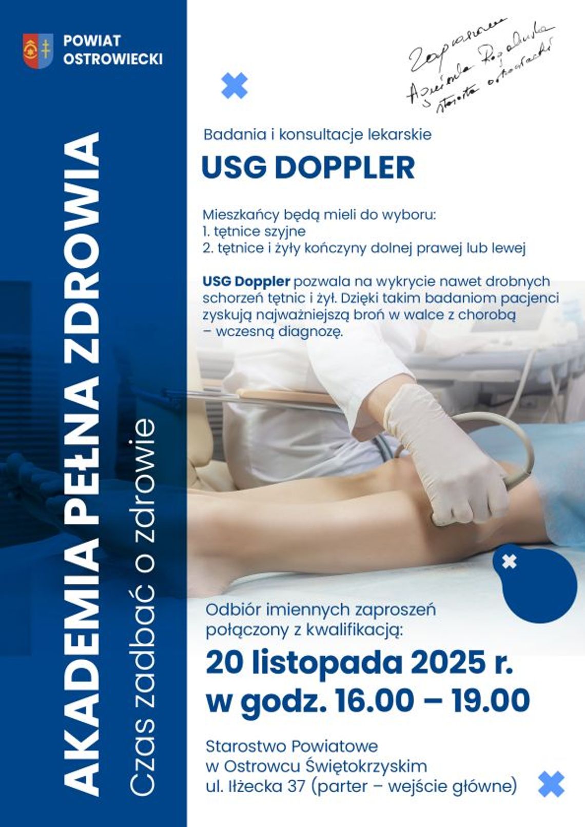 Bezpłatne badania USG Doppler dla mieszkańców powiatu ostrowieckiego Bezpłatne badania USG Doppler dla mieszkańców powiatu ostrowieckiego