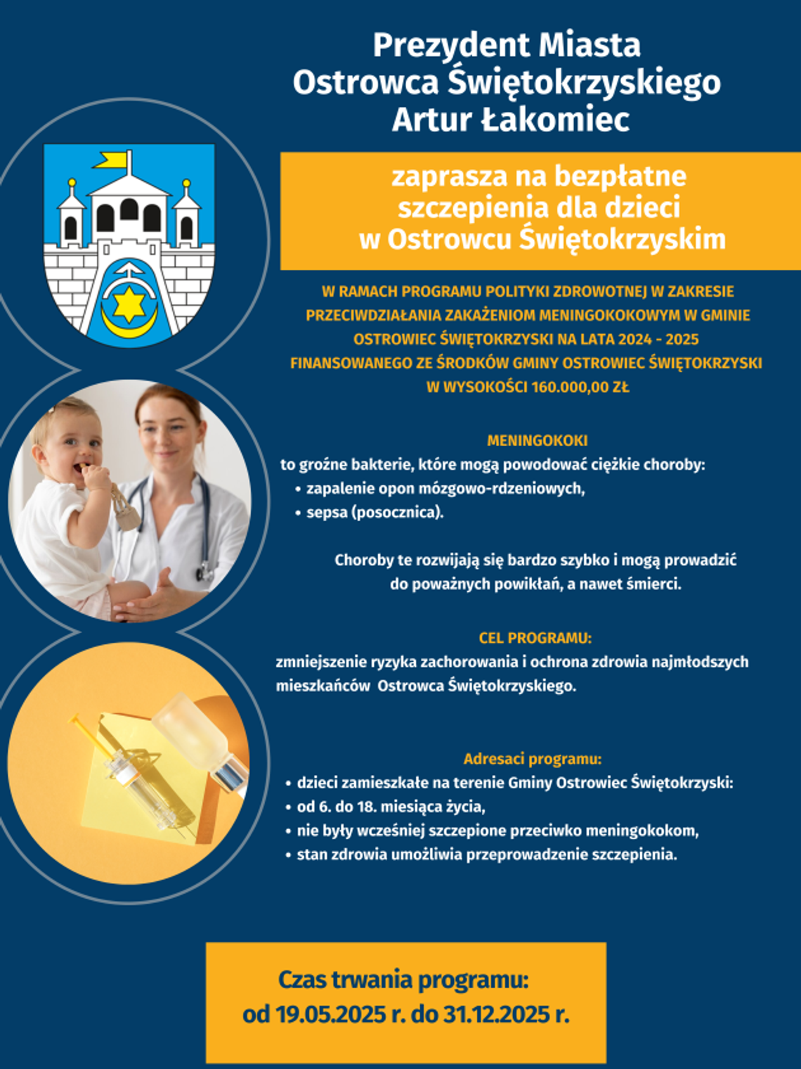 Bezpłatne szczepienia przeciwko meningokokom dla dzieci z Ostrowca Bezpłatne szczepienia przeciwko meningokokom dla dzieci z Ostrowca