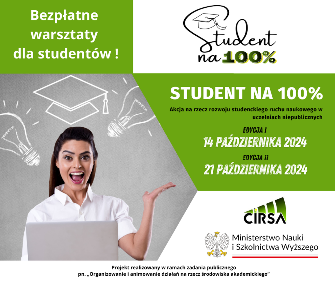 Bezpłatne warsztaty dla studentów. Wsparcie dla naukowego rozwoju i mobilności Bezpłatne warsztaty dla studentów. Wsparcie dla naukowego rozwoju i mobilności