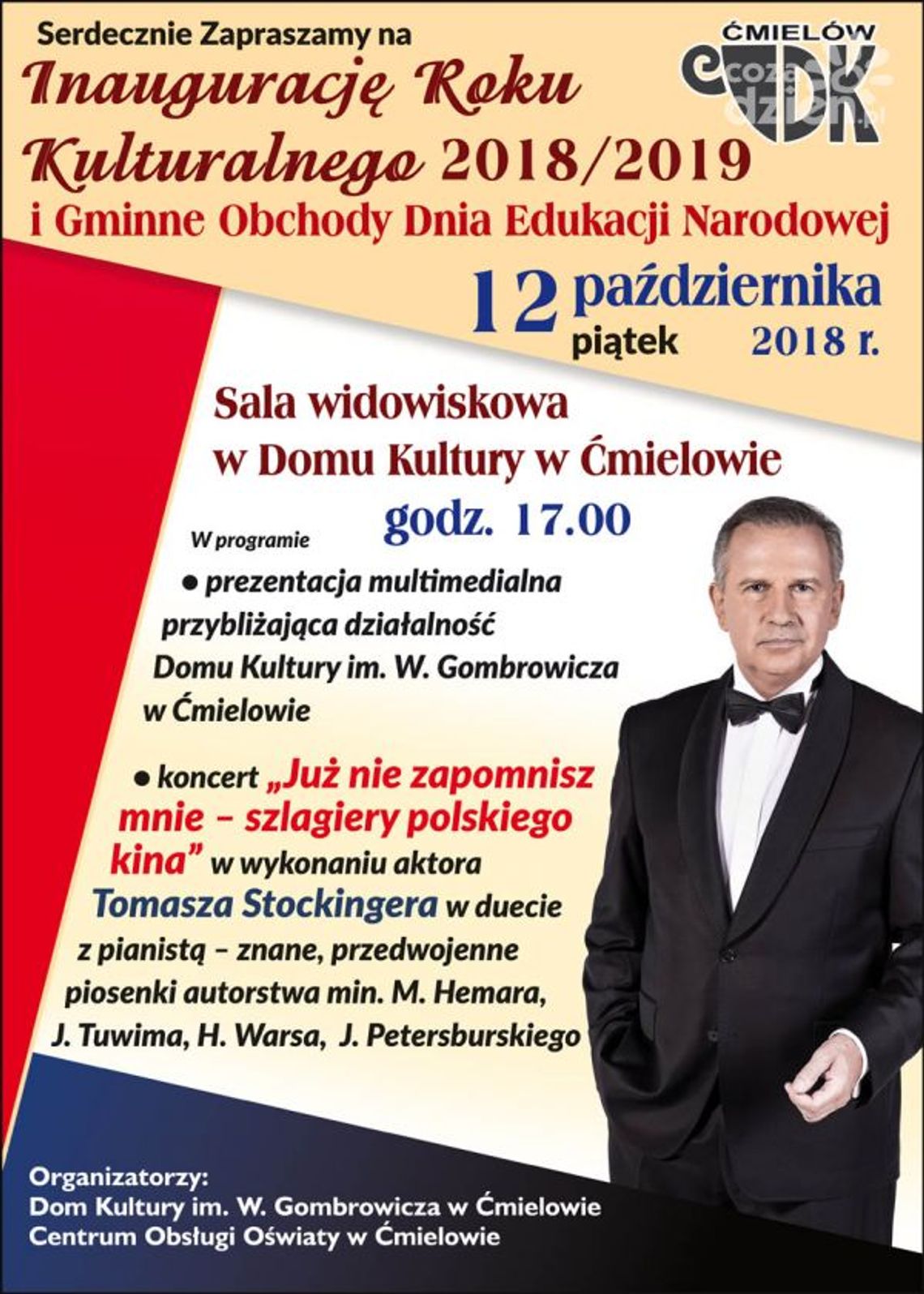 ĆMIELÓW - TOMASZ STOCKINGER zaśpiewa dla nauczycieli ĆMIELÓW - TOMASZ STOCKINGER zaśpiewa dla nauczycieli