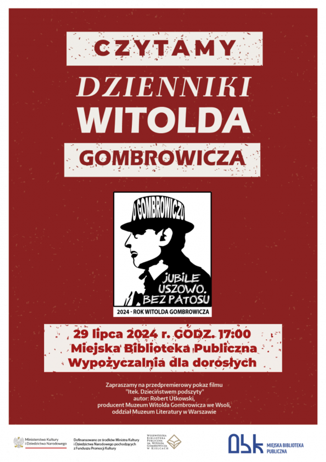 Czytanie Gombrowicza w ostrowieckiej bibliotece Czytanie Gombrowicza w ostrowieckiej bibliotece