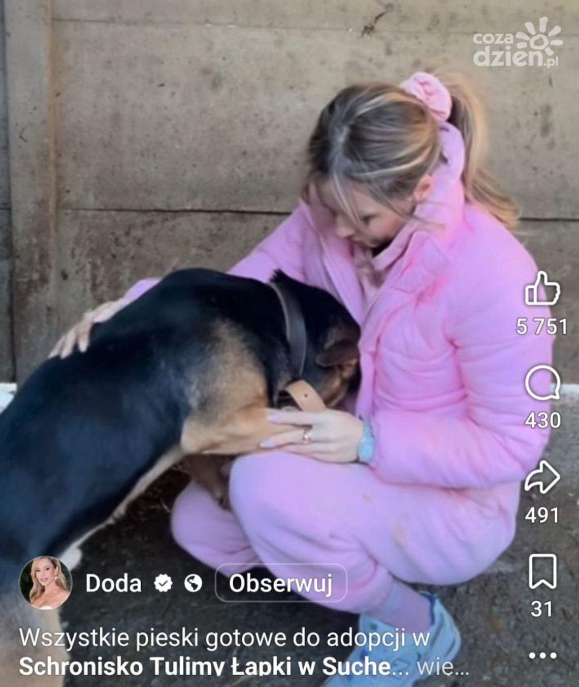 Doda odwiedziła schronisko w Suchedniowie. Wsparła nową właścicielkę i zwróciła uwagę na problem formalności Doda odwiedziła schronisko w Suchedniowie. Wsparła nową właścicielkę i zwróciła uwagę na problem formalności
