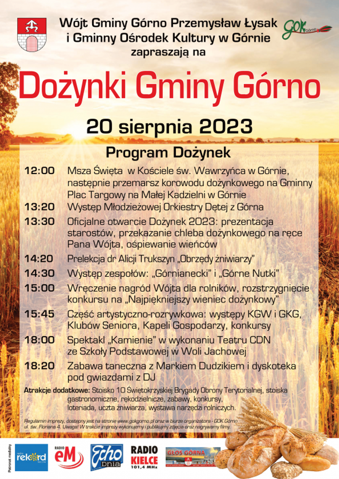 Dożynki gminy Górno pod patronatem Radia Rekord