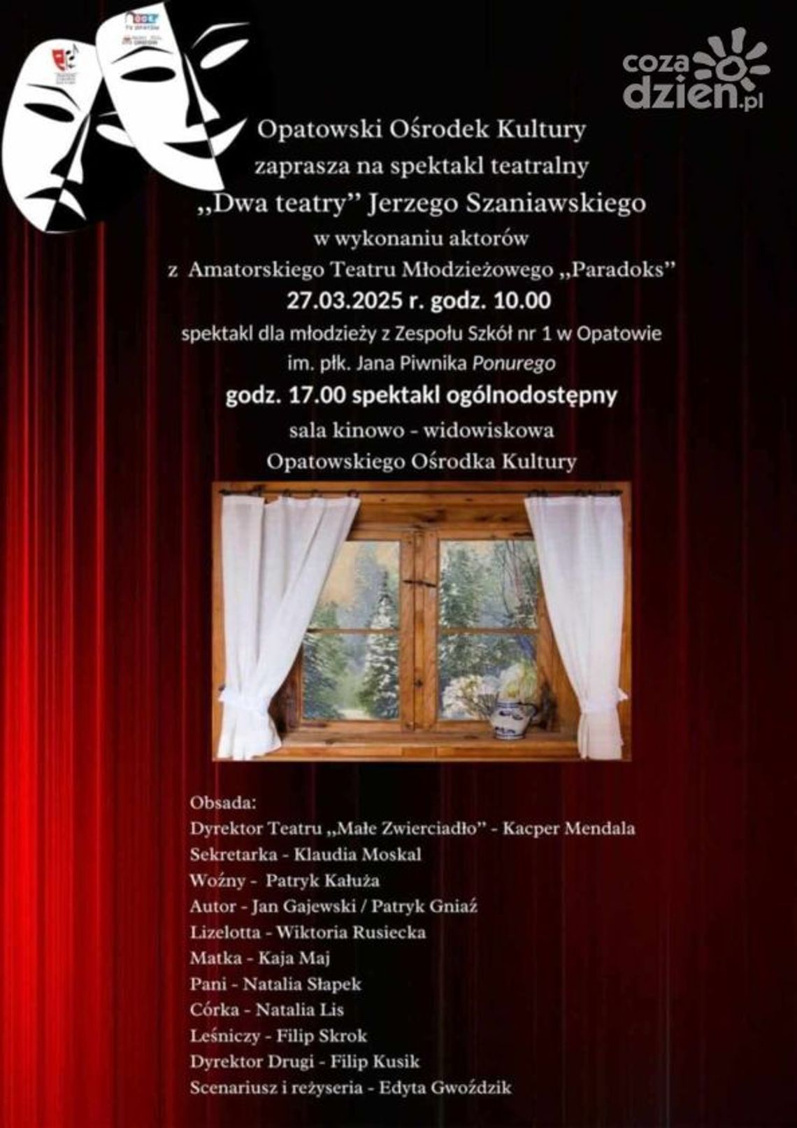 "Dwa teatry" wystawi Młodzieżowy Teatr Amatorski "Paradoks" z Opatowa "Dwa teatry" wystawi Młodzieżowy Teatr Amatorski "Paradoks" z Opatowa