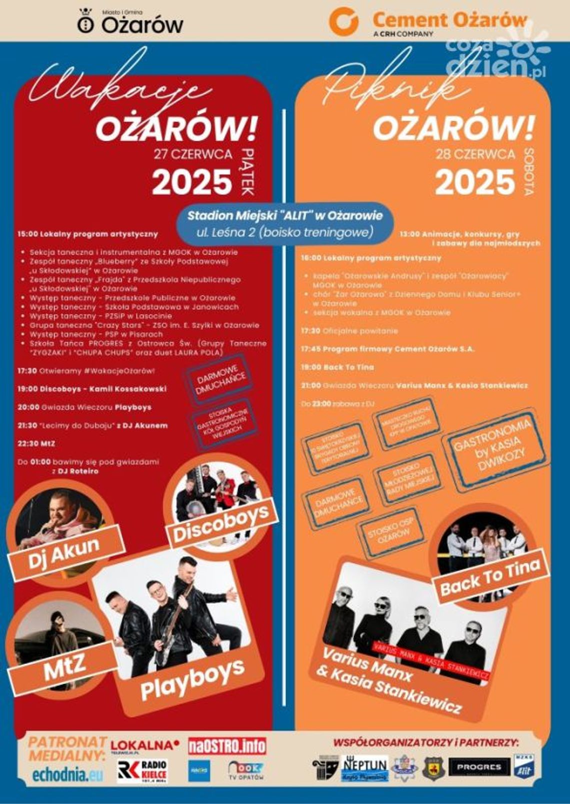 Dwudniowe muzyczno-taneczne przywitanie wakacji w Ożarowie Dwudniowe muzyczno-taneczne przywitanie wakacji w Ożarowie