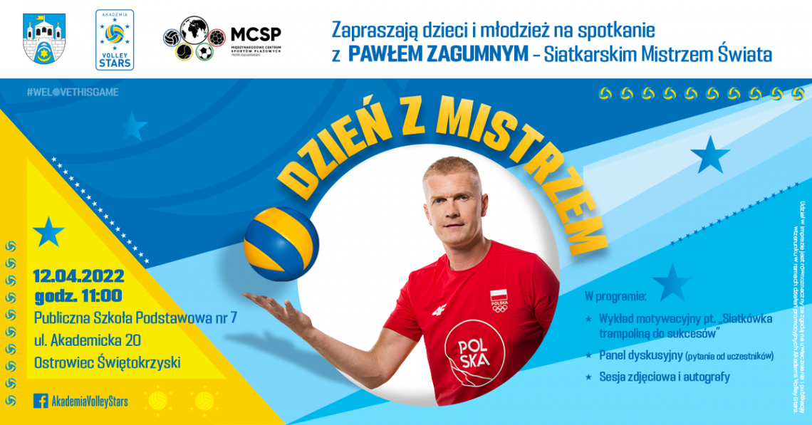 Dzień z Mistrzem w Volley Stars - do Ostrowca przyjeżdża Paweł Zagumny
Dzień z Mistrzem w Volley Stars - do Ostrowca przyjeżdża Paweł Zagumny