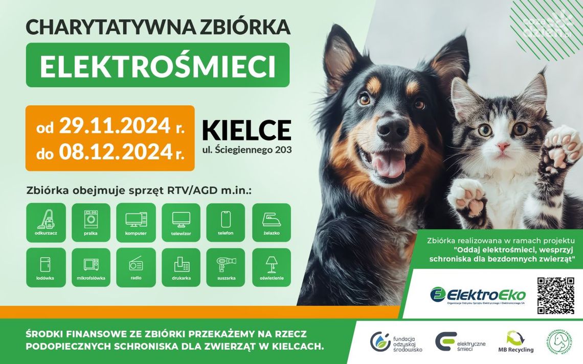 Elektrośmieci na ratunek podopiecznym kieleckiego Schroniska Elektrośmieci na ratunek podopiecznym kieleckiego Schroniska