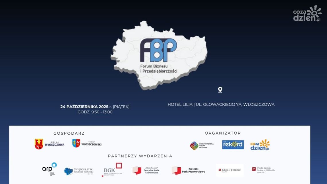 Forum Biznesu i Przedsiębiorczości we Włoszczowie już 24 października Forum Biznesu i Przedsiębiorczości we Włoszczowie już 24 października