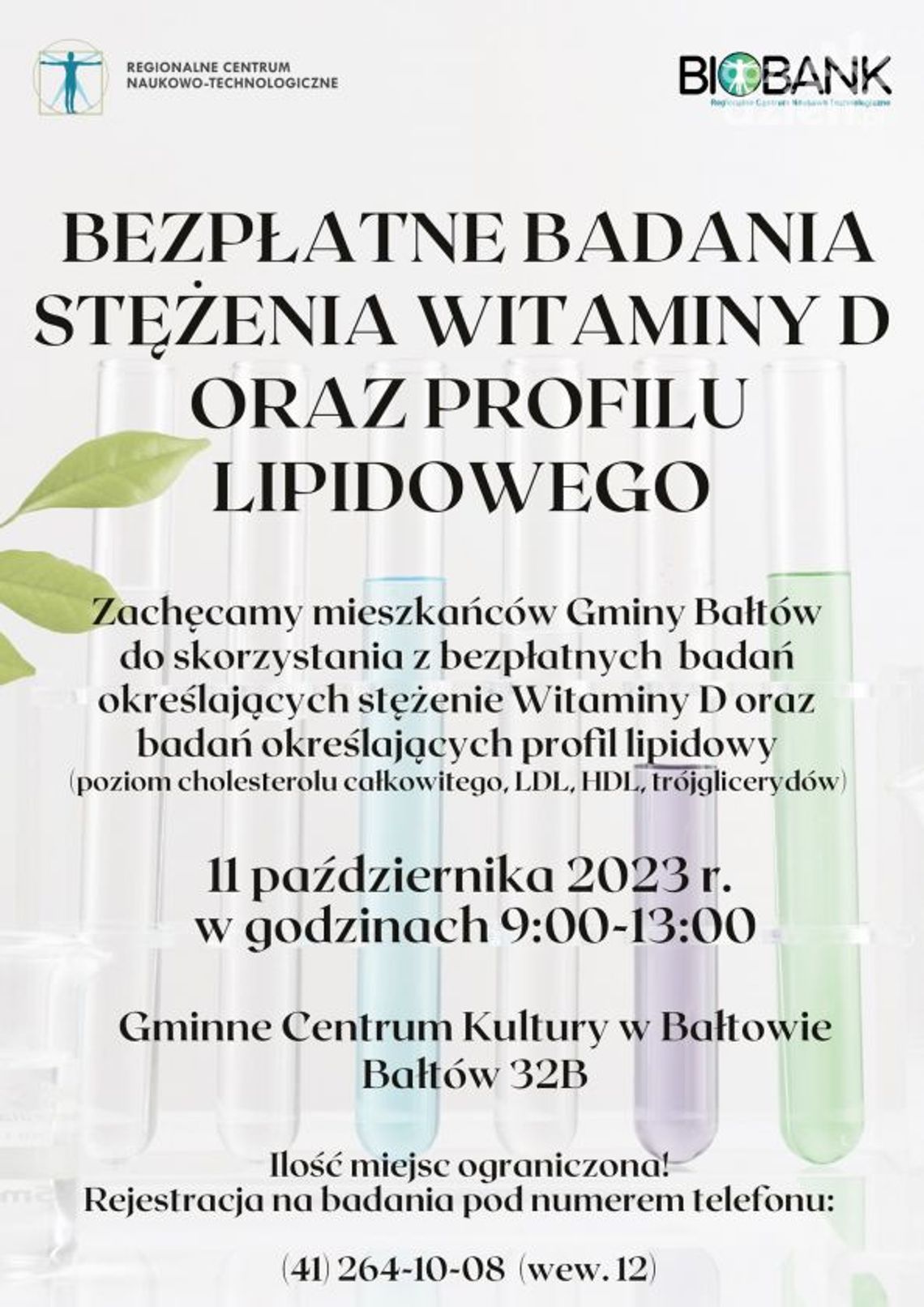 Gmina Bałtów zaprasza mieszkańców na badania