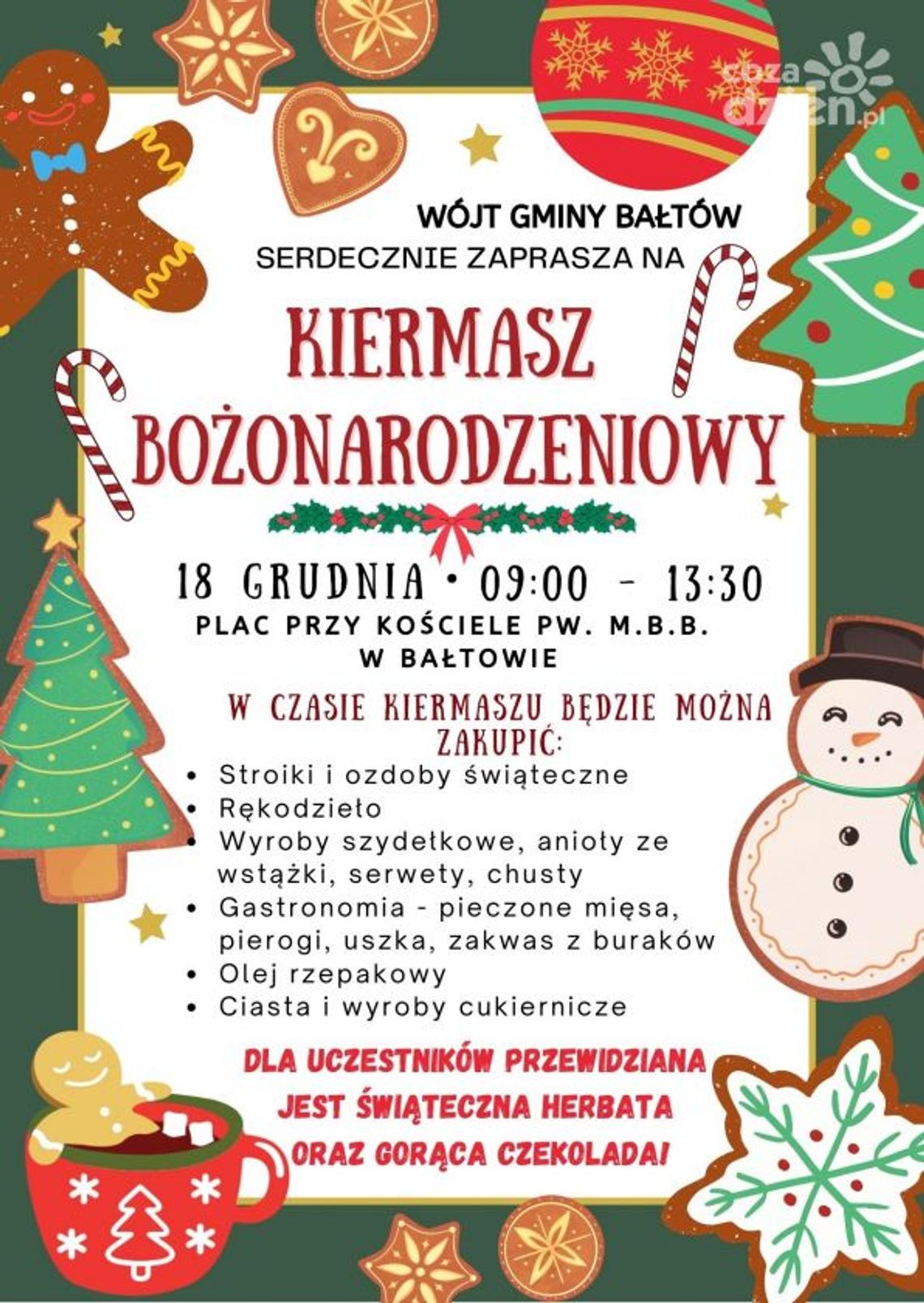 Gmina Bałtów zaprasza na I kiermasz świąteczny Gmina Bałtów zaprasza na I kiermasz świąteczny