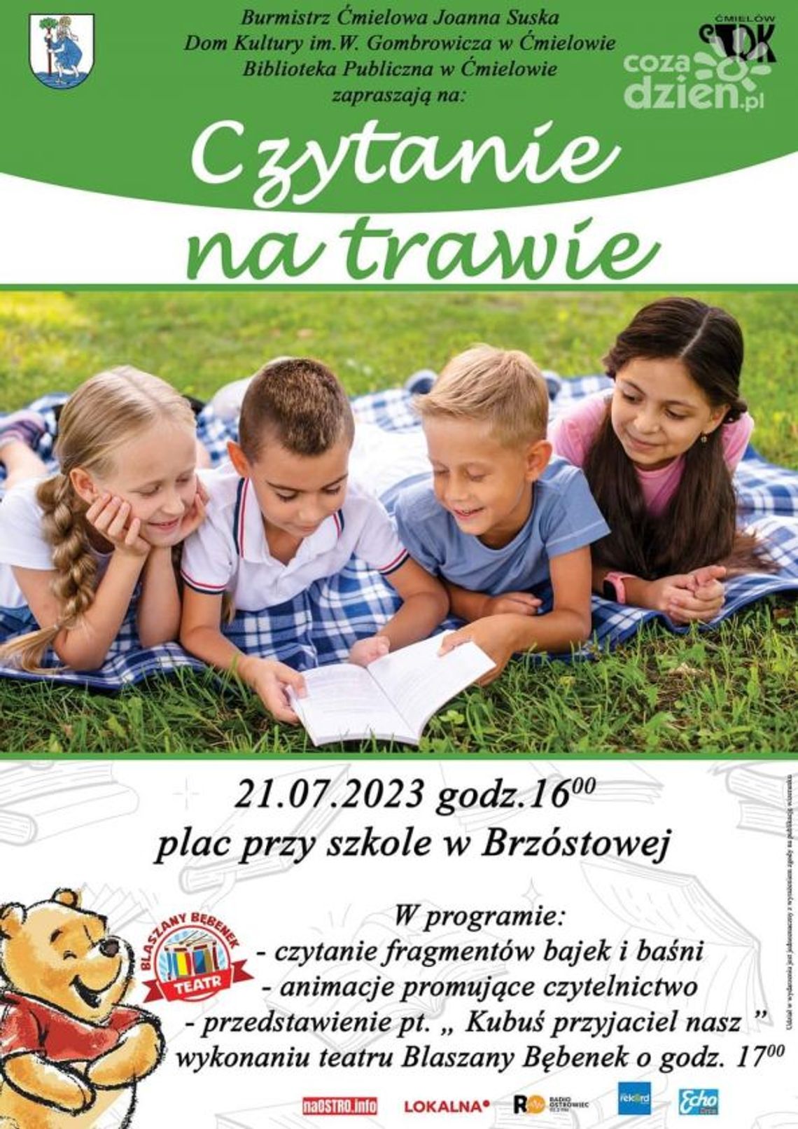 Gmina Ćmielów zaprasza do wspólnego czytanie na trawie Gmina Ćmielów zaprasza do wspólnego czytanie na trawie