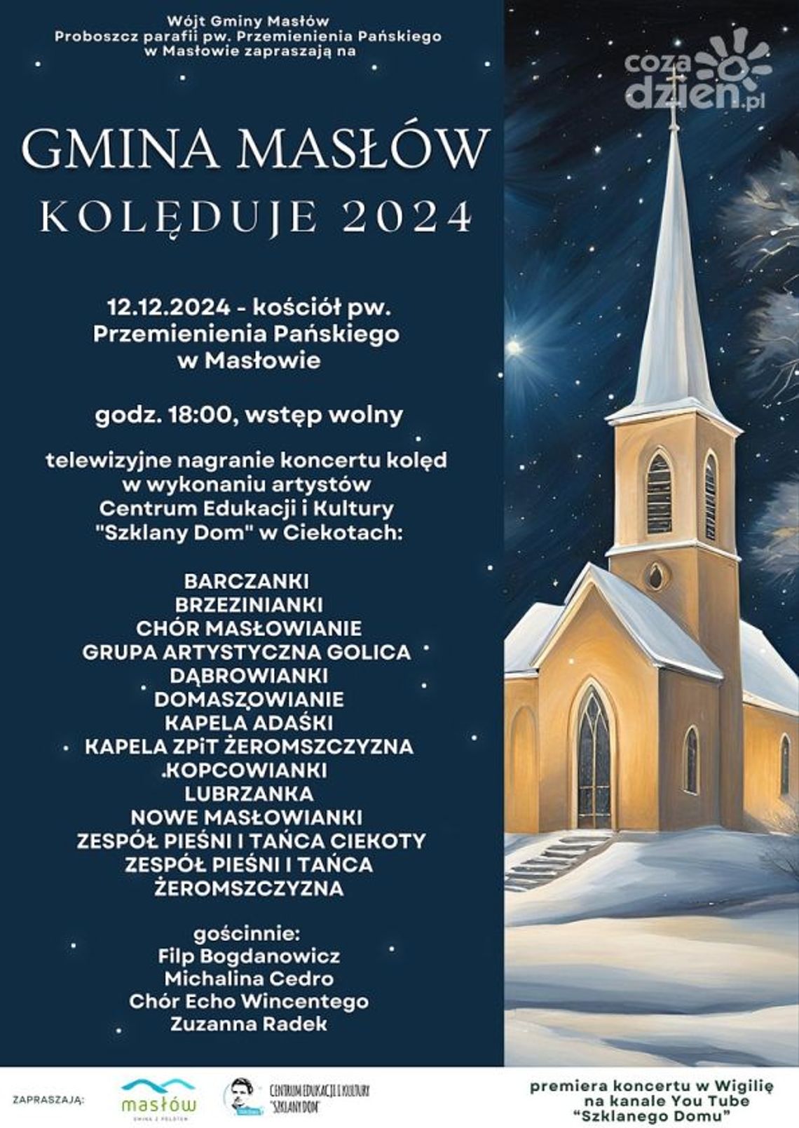 Gmina Masłów kolęduje 2024 – wyjątkowy koncert świąteczny Gmina Masłów kolęduje 2024 – wyjątkowy koncert świąteczny