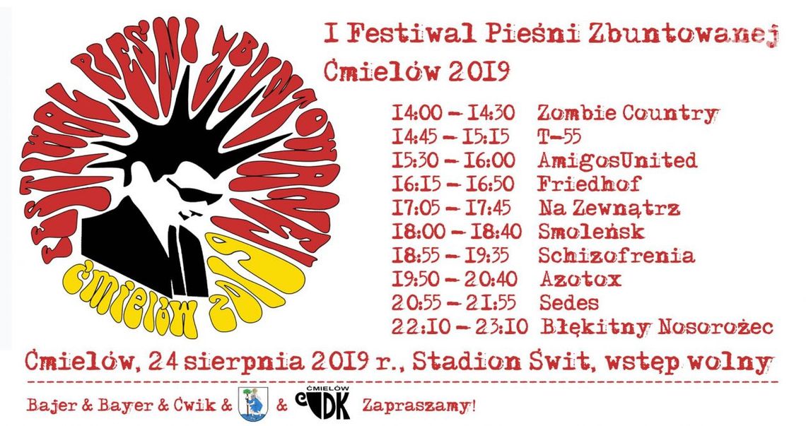 I Festiwal Pieśni Zbuntowanej Ćmielów 2019
I Festiwal Pieśni Zbuntowanej Ćmielów 2019