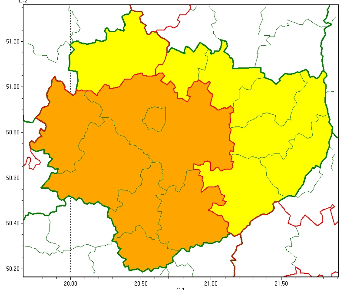 IMGW z ostrzeżeniem meteorologicznym dla świętokrzyskiego IMGW z ostrzeżeniem meteorologicznym dla świętokrzyskiego