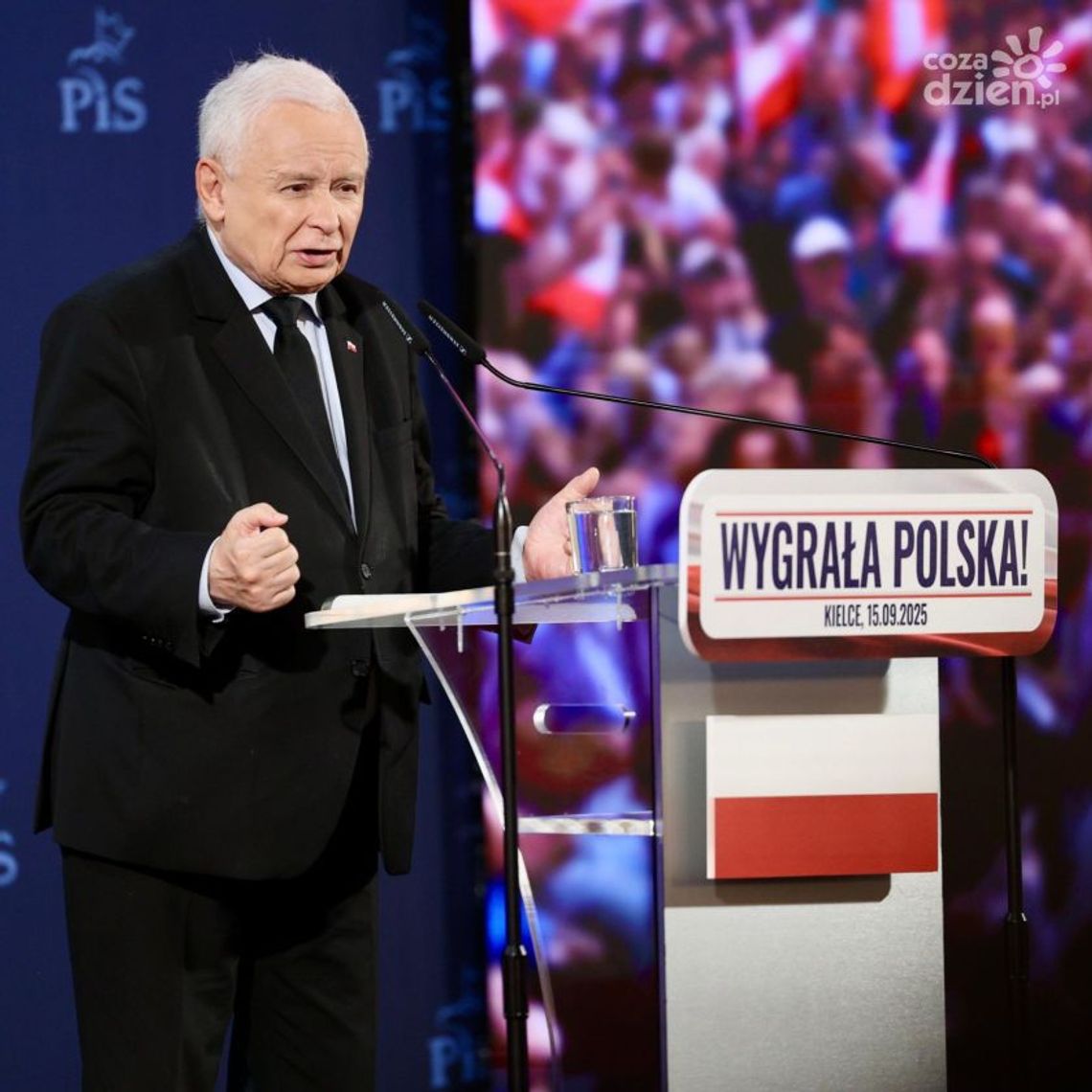 Jarosław Kaczyński w Kielcach — dziękował za poparcie, krytykował rząd Jarosław Kaczyński w Kielcach — dziękował za poparcie, krytykował rząd