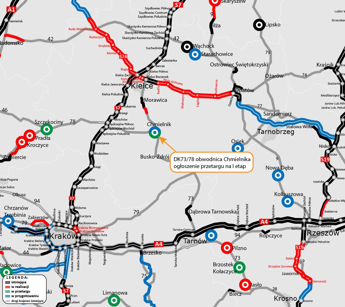 Jest przetarg na pierwszy etap obwodnicy Chmielnika. Nowa droga będzie miała 3,3 km