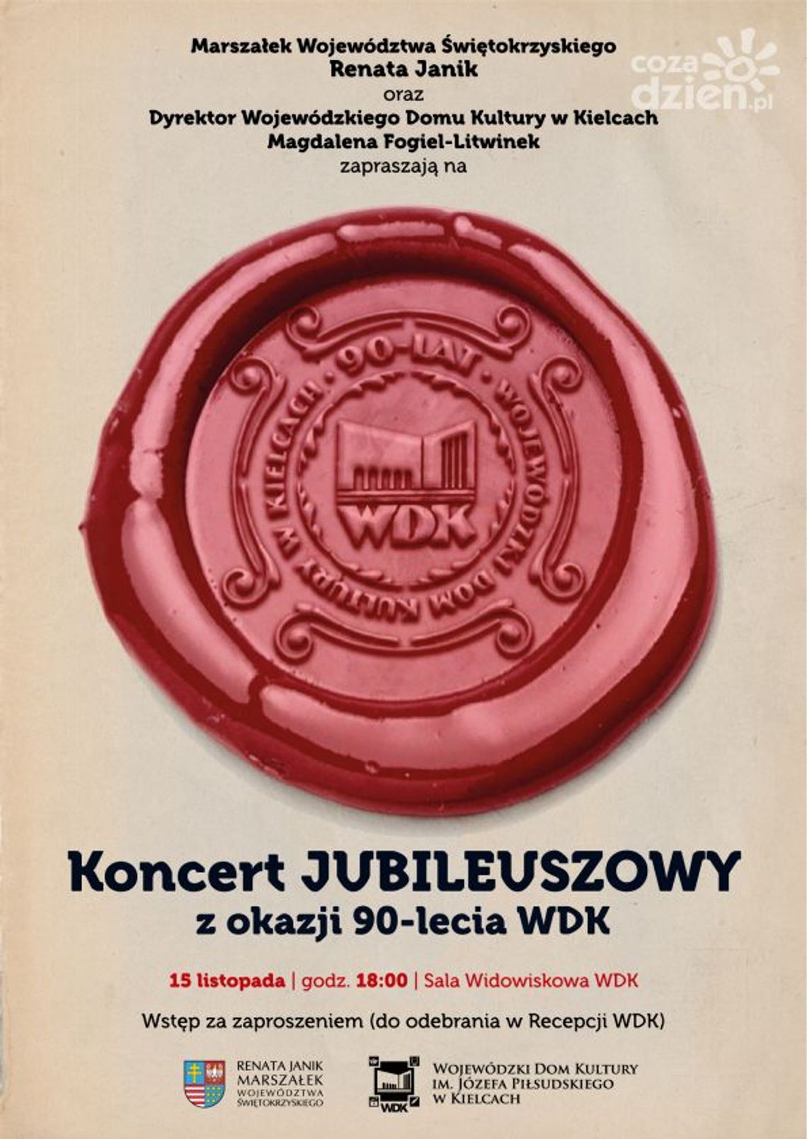 Już w tę sobotę koncert jubileuszowy „Przebojem przez 90 lat” w WDK w Kielcach Już w tę sobotę koncert jubileuszowy „Przebojem przez 90 lat” w WDK w Kielcach
